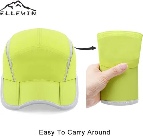 Miniatura 46 de ELLEWIN Gorra de béisbol unisex UPF 50 sin estructura, con pico grande y plegable