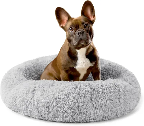 Miniatura 11 de PetAmi Cama calmante para perros y gatos pequeños y medianos, 23 camas redondas en forma de dona, cama lavable y esponjosa de piel sintética