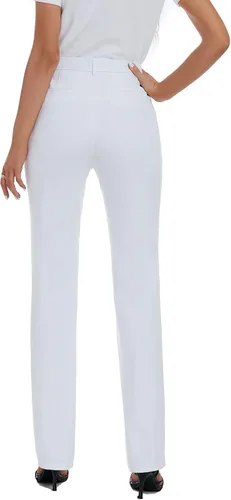 Miniatura 2 de Pantalones de trabajo elásticos de pierna recta para mujer, pantalones de vestir informales con bolsillos para negocios y oficina