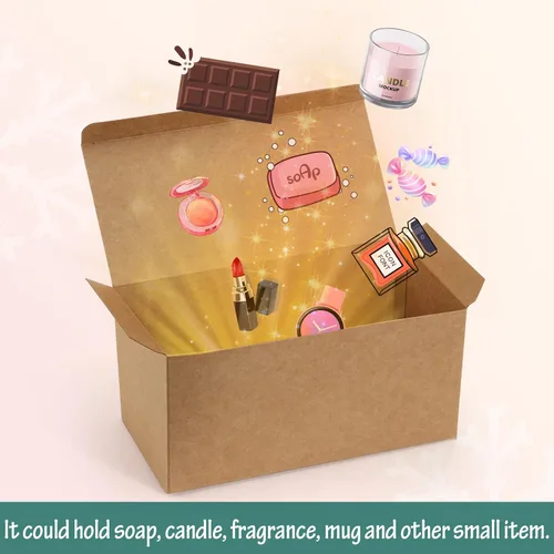 Miniatura 4 de ValBox Cajas de regalo de 9 x 4.5 x 4.5 pulgadas, paquete de 12 cajas de papel reciclado marrón de papel kraft para fiestas, bodas, Acción
