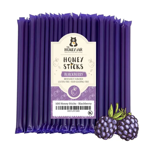 Miniatura 19 de The Honey Jar Palitos de miel lisos, pajitas de miel pura para el té, café o un placer saludable, una cucharadita de miel saborizada por barra