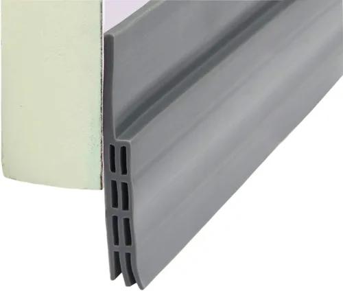 VITAM AMO Cepillo de barrido de puerta, extractor de corrientes de aire, tira de sellado de aislamiento de corrientes de aire, de silicona, Gris