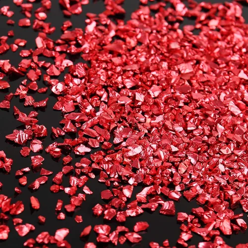Miniatura 17 de Chips de vidrio triturado irregulares, 3.53 onzas de piedras metálicas gruesas con purpurina para arte de uñas, relleno de molde de resina