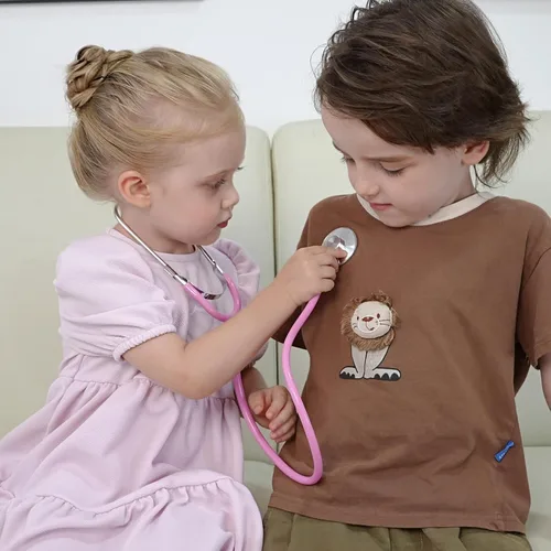 Miniatura 5 de Phobby Juguete de estetoscopio para niños, paquete de 10 juguetes de estetoscopio de trabajo real para niños pequeños de 3, 4, 5, juego de doctor