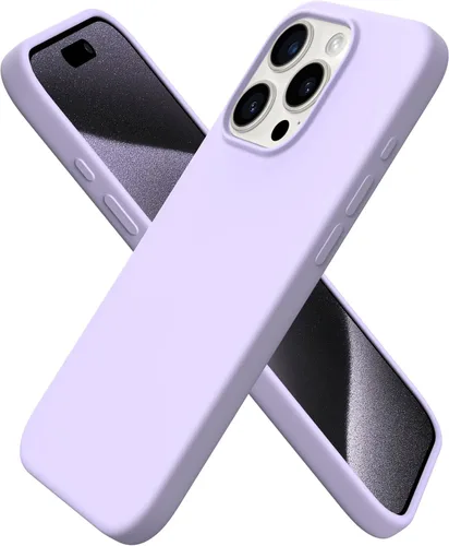 Miniatura 25 de ORNARTO Funda compatible con iPhone 15 Pro de 6.1 pulgadas, silicona líquida de 3 capas cubierta completa de goma de gel suave, funda protectora