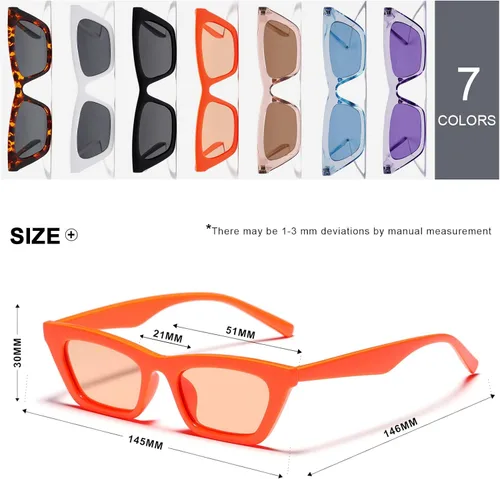 Miniatura 6 de VANLINKER Pequeños lentes de sol de ojo de gato para mujer estilo retro diminuto cuadrado sombra VL9555