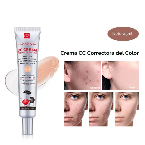 Miniatura 7 de Crema CC de Corrección de Color con SPF 25, Base Ligera de Cobertura, Suero Hidratante, Maquillaje para Tono de Piel Parejo y Cuidado de la Piel