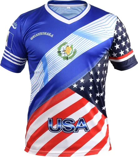 Fury Camiseta de fútbol con la bandera de Guatemala y Estados Unidos - Camiseta Guatemala - Camiseta Guatemala Jersey HombresHombreMujerUnisex