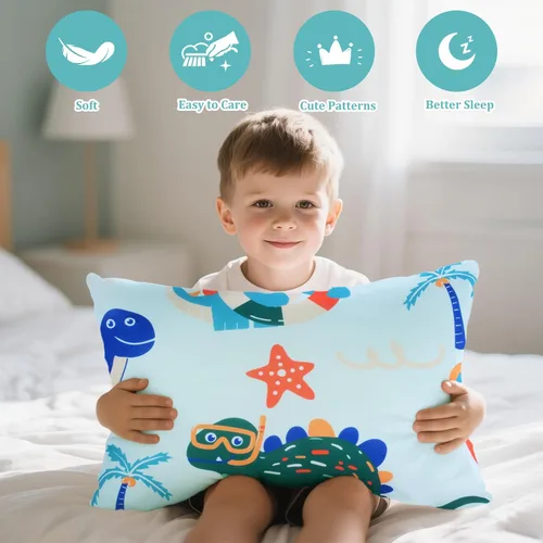 Miniatura 37 de UOMNY - Juego de 2 fundas de almohada para niños, 100 % algodón, funda de almohada, para almohadas de 5.1 x 7.1 pulgadas Búho