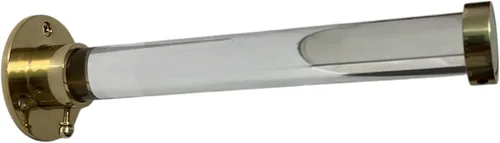 Gancho para ropa montado en la pared, acabado de latón pulido, barra de Lucite resistente con soportes dorados, organizador de armario para abrigos,