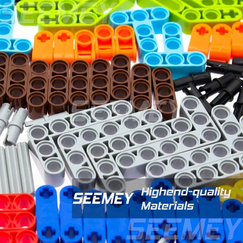 Miniatura 4 de SEEMEY Juego de 430 piezas de vigas, pasadores, ejes, piezas compatibles con técnica, panel de conector, placa de elevación, bastidor de elevación