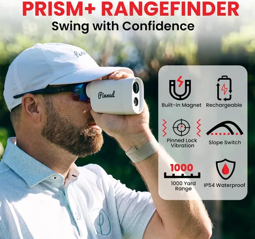 Miniatura 3 de Pinned Prism Slope Golf Rangefinder - Golf Distance Rangefinder with Slope - USB Rechargeable, Pinned Locked Vibration Laser Range Finder - Range
