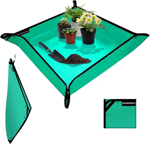 Miniatura 22 de Tapete grande de trasplante de plantas, tapete grueso impermeable para macetas, tapete de jardinería para suculentas, tapete portátil