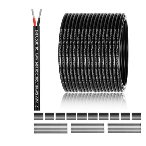 Miniatura 55 de Cable eléctrico de calibre 12 y 2 conductores de 25 pies, cable de 12 AWG UL 2464 de 2 hilos de cobre estañado trenzado en PVC de calibre 12/2