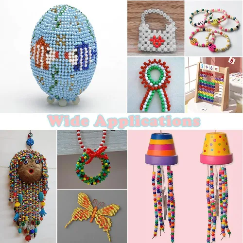 Miniatura 4 de QPIXVB 1100 PIEZAS Cuentas de Pony Blancas, Kit de Cuentas para Pulseras de Amistad, Cuentas para Hacer Joyas y Pulseras, Cuentas para Trenzar