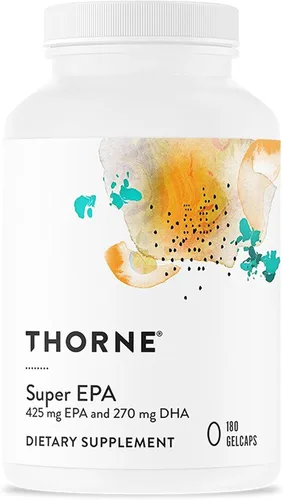 THORNE - Super EPA - Ácidos grasos Omega-3 EPA 425mg & DHA 270mg Suplemento - Apoyo al cerebro, cardiovascular, articulaciones y piel* - Sin gluten,