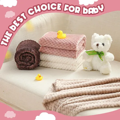 Miniatura 5 de Frienda Manta mullida para bebé, 4 piezas, manta mullida para niños y niñas, suave y cálida para bebés, recién nacidos, suministros de cama