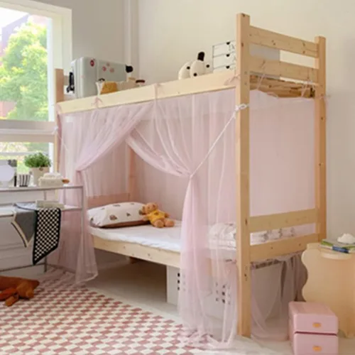 Miniatura 3 de 4 postes esquineros para dormitorio de estudiantes, litera, mosquitera, cortinas de cama para dormitorio, escuela, universidad, decoración de Rosa