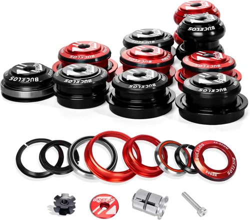 Miniatura 14 de BUCKLOS 1-1/8 Auriculares de Bicicleta MTB Sin Rosca 34 44 44-50.6 44-55 44-56 41.8-52mm, Caja de Dirección con Rodamientos Sellados Dobles