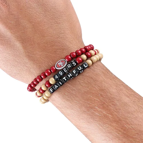 Miniatura 4 de FOCO NFL unisex-adult NFL Team Logo Officially Licensed 3-Pack Beaded Friendship Bracelets