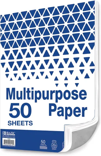 BAZIC Products Papel en blanco para copia y multiusos - Papel de impresora blanco de 8.5" x 11" para máquinas de inyección de tinta, láser y fax,