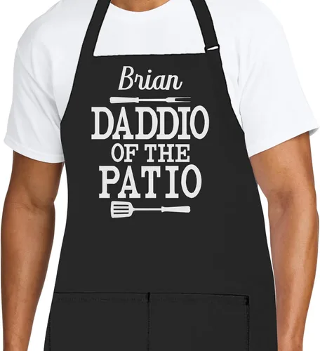 Miniatura 28 de Delantal de chef personalizado para hombres, diseño bordado personalizado, cocina profesional, barbacoa, parrilla, para papá, decorado en Estados