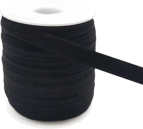 Miniatura 9 de Banda elástica de satén para coser de 3/8 pulgadas, rollo de cinta elástica brillante con cordón elástico plano para ligar el cabello, diadema