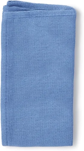 Miniatura 8 de McKesson O.R. Toallas, desechables, algodón, tejido liso, prelavadas, de un solo uso, no estériles, azul, 17 x 27 pulgadas, 100 toallas, 1 paquete