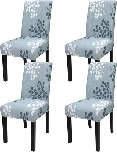 Miniatura 80 de JQinHome Juego de 8 fundas para sillas de comedor, fundas de alta elasticidad extraíbles y lavables, fundas protectoras de asiento para silla