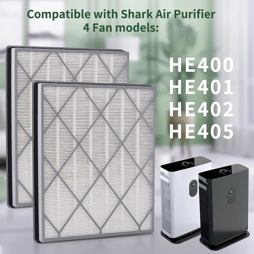 Miniatura 2 de Filtro de repuesto HE401 para purificador de aire Shark 4 modelos de ventilador, repuesto de filtro HEPA H13 compatible con filtro Shark HE401C