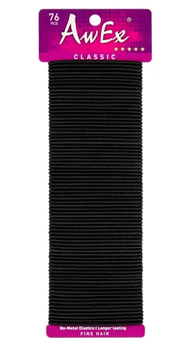 AwEx - ligas sin metal para el cabello, no se daña el pelo y no se jala (paquete de 1 tarjeta), ideal para el pelo de las mujeres.