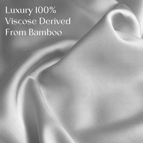 Miniatura 5 de MURT Pure Bamboo, juego de sábanas tamaño King de 100% viscosa de bambú, 400 hilos, refrescante y suave como la seda, certificado Oeko-TEX, bolsillo
