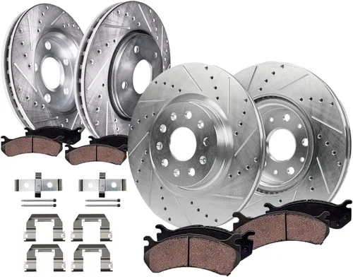 Miniatura 26 de Detroit Axle - Kit de frenos delanteros para Toyota 2007-2016 Tundra, 2008-2016 Sequoia, Pastillas de freno cerámicos para pinza de freno de disco