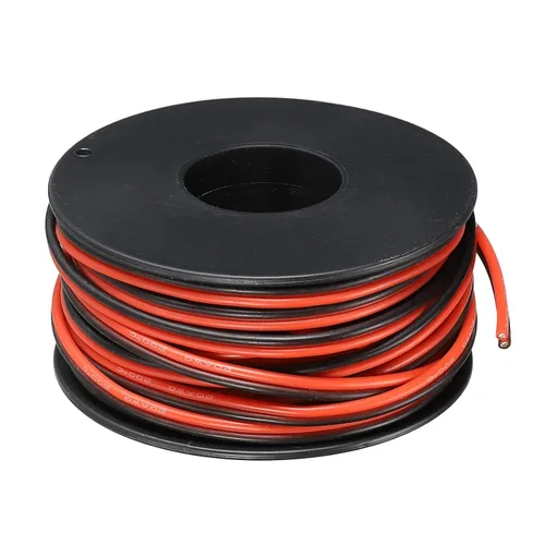 Miniatura 20 de MECCANIXITY Alambre de calibre 14, 2 conductores, alambre de silicona paralelo de 14 AWG, alambre trenzado de alambre de cobre estañado, carrete
