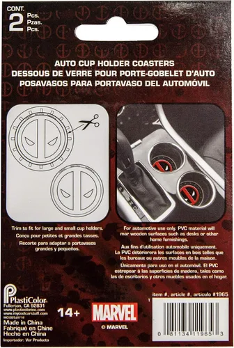 Miniatura 3 de Plasticolor 001965R01 Marvel Comics Deadpool - Portavasos para auto, camión, SUV, paquete de 2