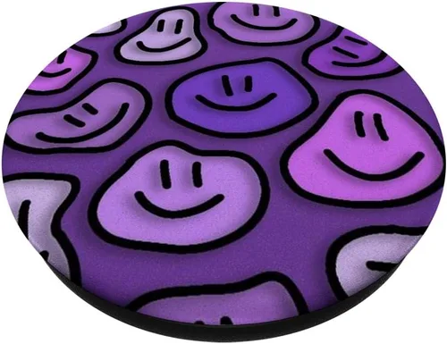Miniatura 2 de estética lavanda púrpura remolino líquido goteo sonrisa cara PopSockets estándar PopGrip