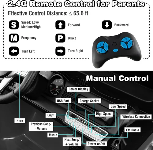 Miniatura 2 de Costzon Auto de 2 plazas, camión Toyota FJ40 con licencia de 12 V con control remoto de 2.4 G, suspensión de resorte, caja de almacenamiento, luces