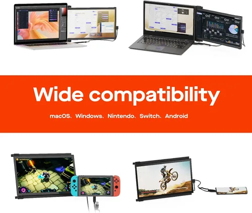 Miniatura 5 de Monitor portátil - 2026 Pixeles móviles Nexus 13.3 pulgadas, extensor de pantalla para laptop IPS ultra delgado, monitor USB C/USB A/HDMI 1080P