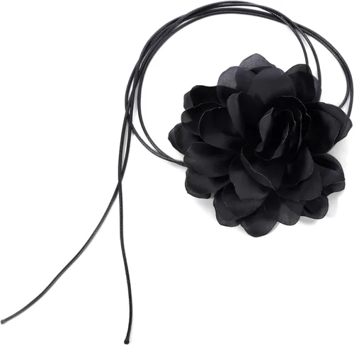 KIMI RAJI Gargantilla de flores para mujer, gargantilla de terciopelo largo de terciopelo para mujeres, niñas, novia, boda, fiesta, verano, collares