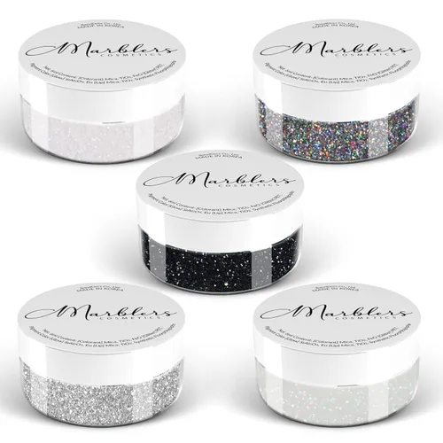 Miniatura 114 de MARBLERS Brillantina de forma gruesa de grado cosmético [estrella] 0.11 onzas (0.11 oz) Escamas No tóxica Vegana Libre de crueldad animal
