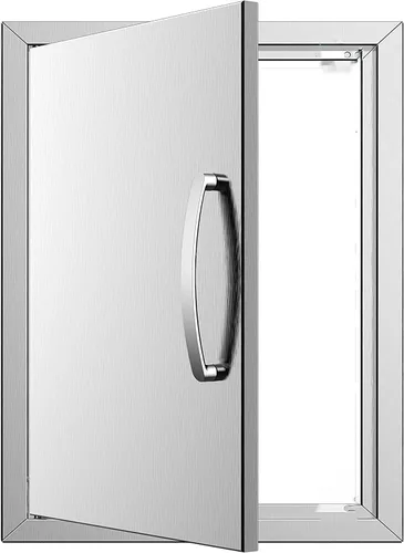 Miniatura 19 de Puertas de cocina para exteriores, 31 pulgadas de ancho x 24 pulgadas de alto, puertas de acceso dobles para barbacoa, acero inoxidable 304