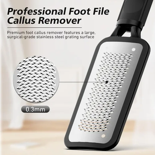 Miniatura 4 de BALUCA Lima de Pie Profesional y Removedor de Callos - Raspador de Pies de Acero Inoxidable y Limpiador de Pies de Metal, Herramienta de Pedicura