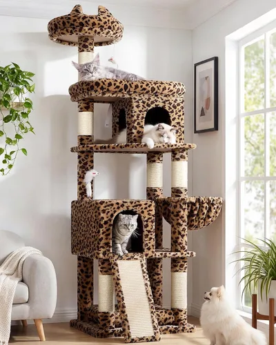 Miniatura 10 de Globlazer Árboles para Gatos de Servicio Pesado para Gatos Grandes, Árbol para Gatos Maine Coon Resistente de 72 pulgadas para Gatos Grandes de 20+