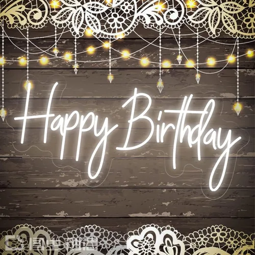 Miniatura 2 de Letrero de neón de feliz cumpleaños de 23.6 x 9.45 pulgadas, letrero de neón personalizado para fiesta, letrero de pared, decoración de dormitorio