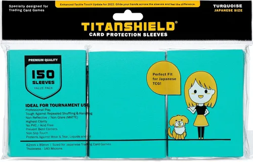 Miniatura 6 de TitanShield (150 funda/amarillo) - Fundas para tarjetas coleccionables de tamaño japonés para Yu-Gi-Oh, Cardfight! Vanguard y más