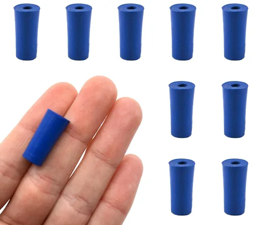 EISCO Paquete de 10 tapones de neopreno, 1 agujero, apto para uso con petróleo, aceites, ácidos inorgánicos y bases – Tamaño: 0.315 in, parte