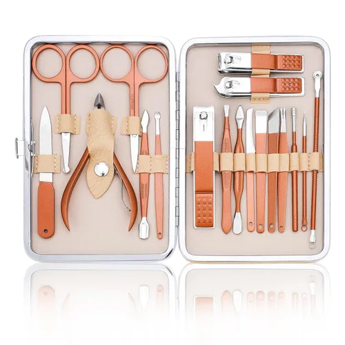 Miniatura 8 de Juego de manicura, juego de cuidado de uñas de acero inoxidable, herramienta profesional de aseo para uñas encarnadas, kit de pedicura y cortador