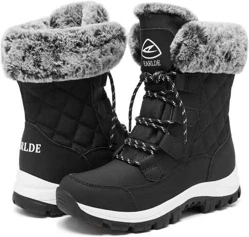 Miniatura 3 de EARLDE Womens Snow Boot With Waterproof Lace Up Mid-Calf Outdoor Winter Deep Tread Rubber Sole