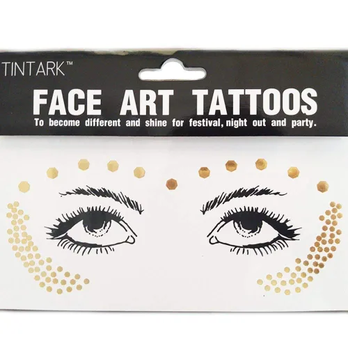 Miniatura 5 de Hatcher Lee - Tatuaje adhesivo para la cara, metálico, brillante, temporal, para transferencia de agua, para maquillaje profesional, bailarina