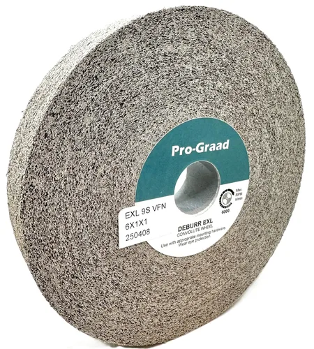 Miniatura 22 de EXL Rueda de Desbarbado - 6" x 1" x 1" 8S Fino - Carburo de Silicio - Rueda para Desbarbado, Acabado y Pulido de Metal - Convoluta - 09549-1 Pack